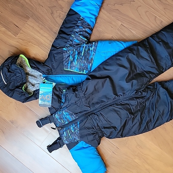 Arctic Quest Other - Blue and Black Kids Winter Jacket and Snow Bib Set